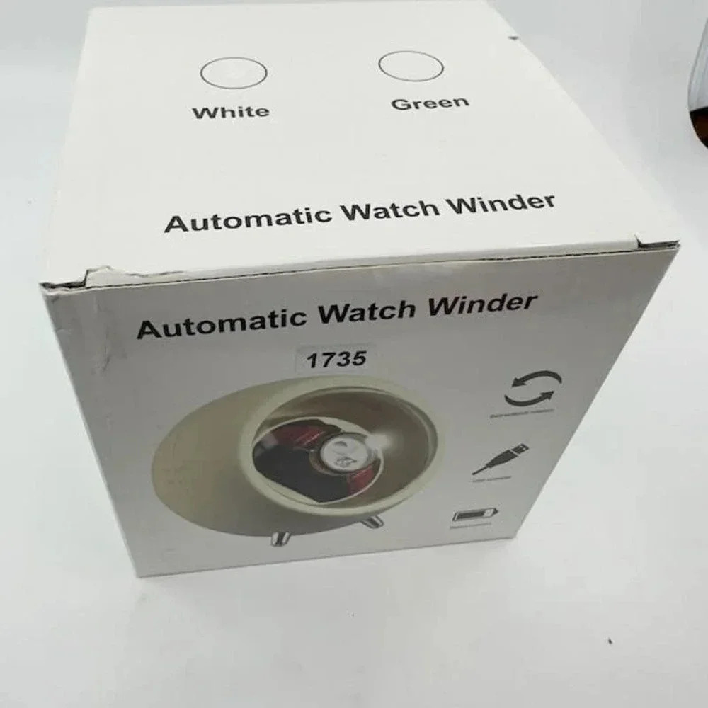 NEW XKIC Automatic Watch Winder Box Craft for Single Watch YBQ01 White